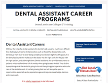 Tablet Screenshot of dentalassistantcareerprograms.com